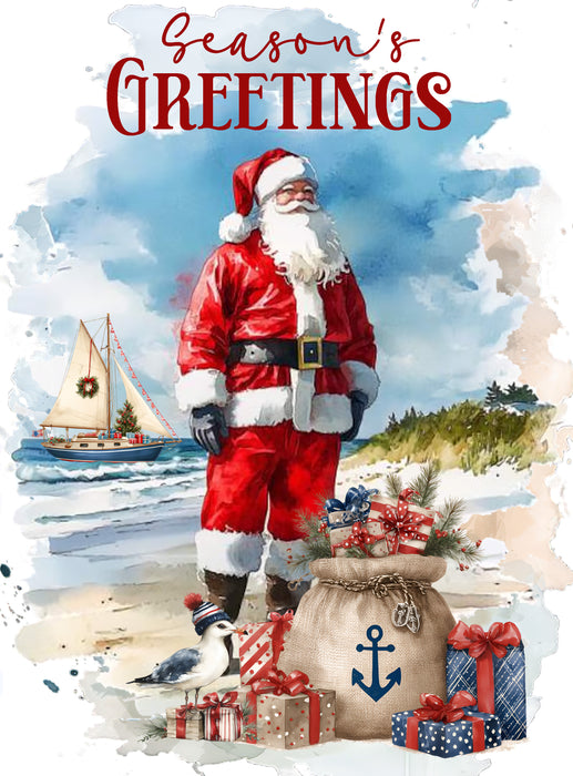 Coastal Christmas Santa on beach