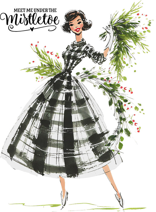 Retro Christmas Meet me Mistletoe