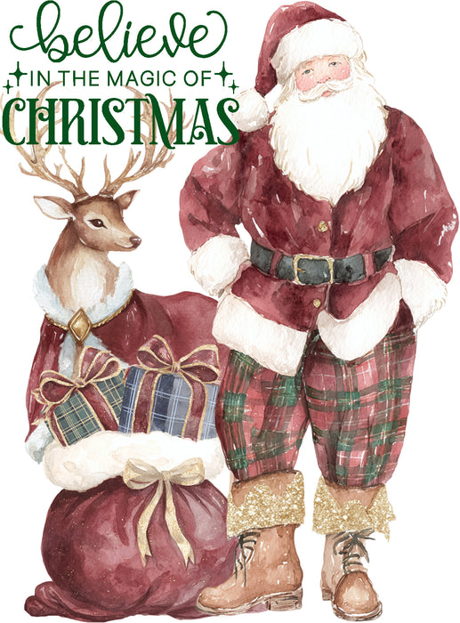 Christmas Santa Burgundy Velvet