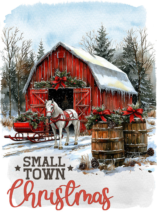 Small Town Christmas Horse and Barn