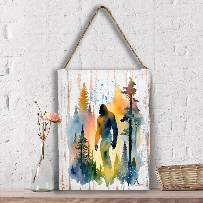 Sasquatch Big Foot Watercolors Wall Decor