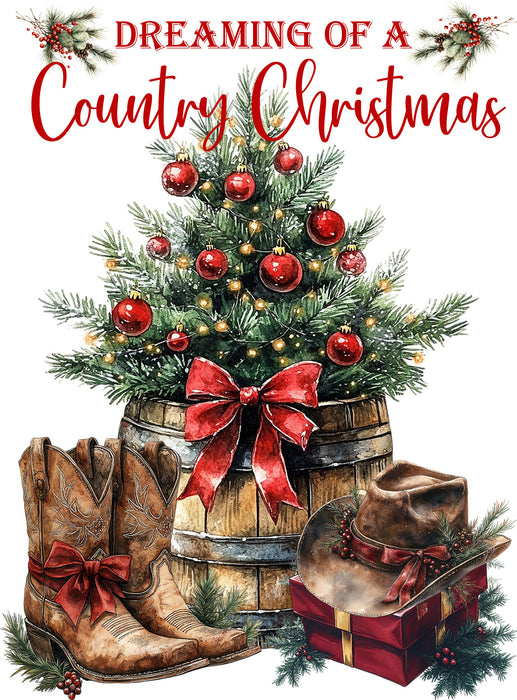 Country Christmas Western Cowboy Boots