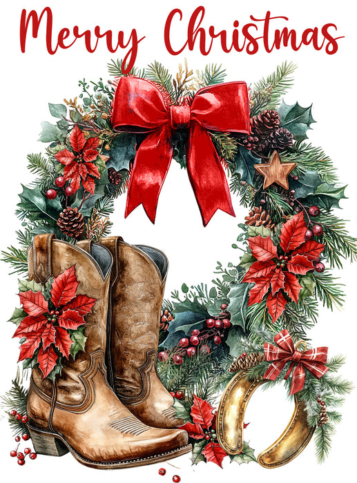 Country Christmas Poinsetta Western