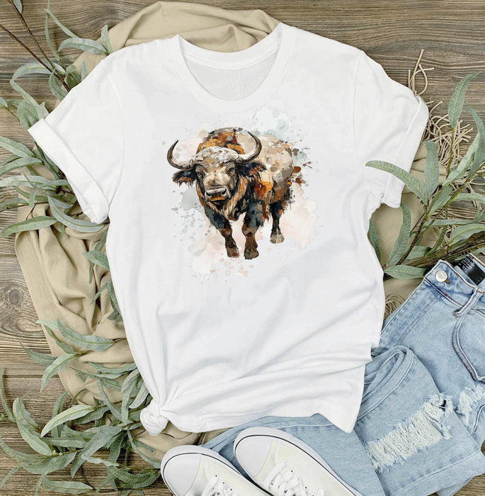 Buffalo Beige Tones Waterolor T-Shirt