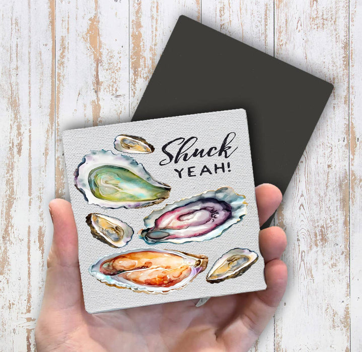 Oysters Shuck Yeah Coastal Beach Magnet Fridge