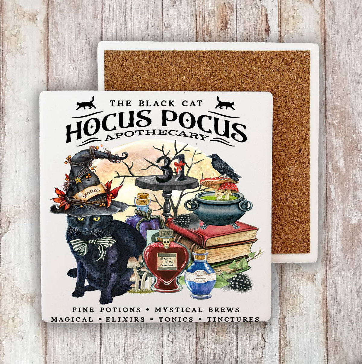 Halloween Hocus Pocus Apothecary Stone Coaster — Avery Lane Gifts