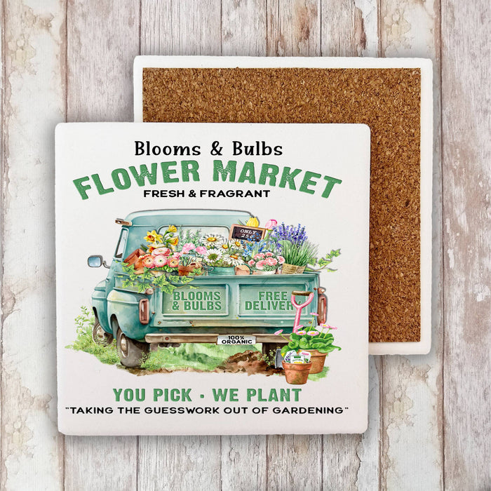 Modern Farmhouse Country Pick up Truck  Stone Coaster