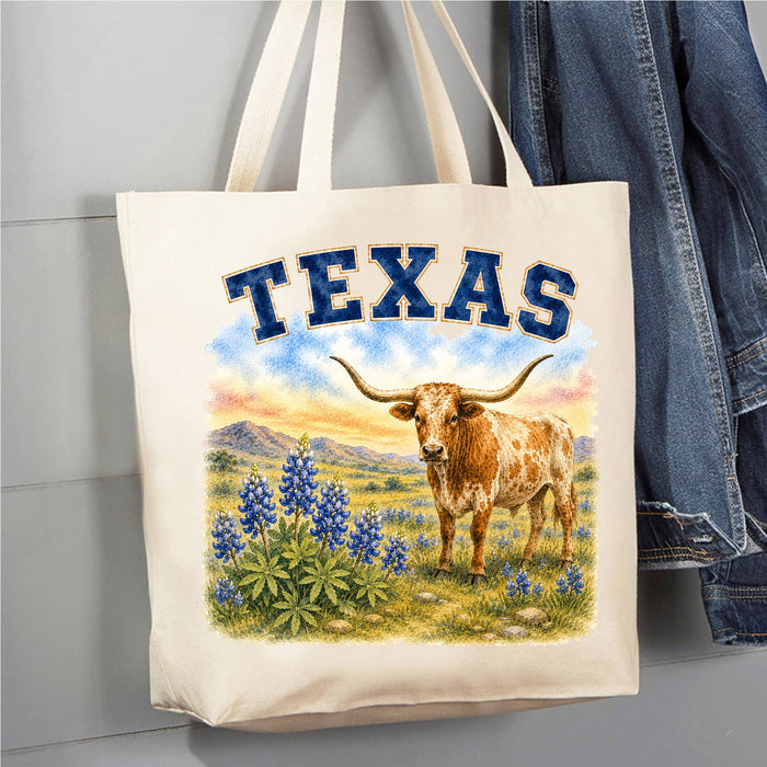 Texas State Bird and Animal Canvas Tote Bag
