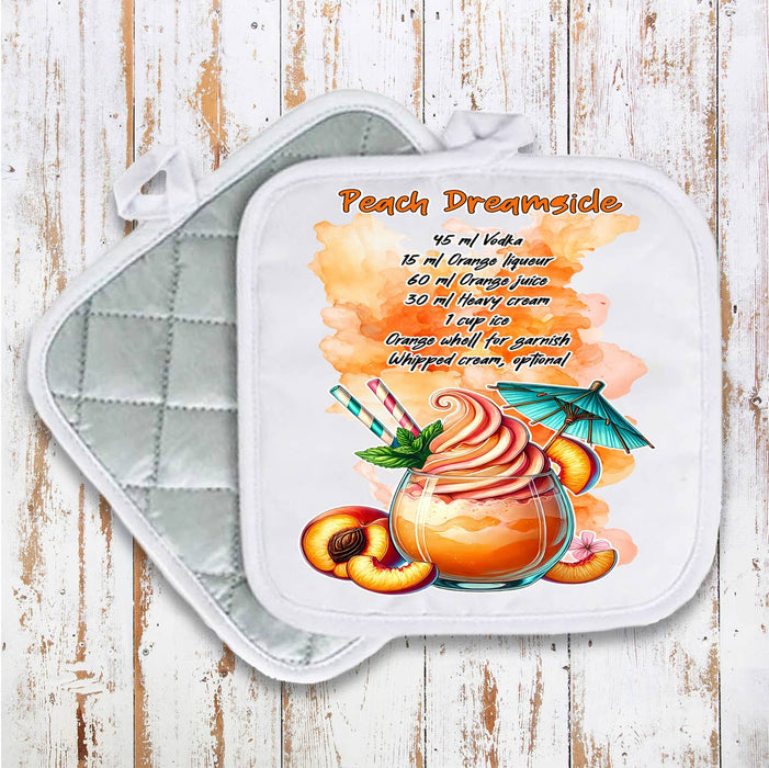 Summer Cocktail Peach Dreamsicle Pot Holder Oven Mitt
