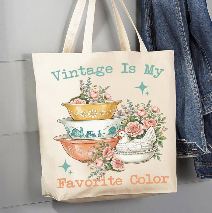 Vintage is My Favorite Color Canvas Tote Bag