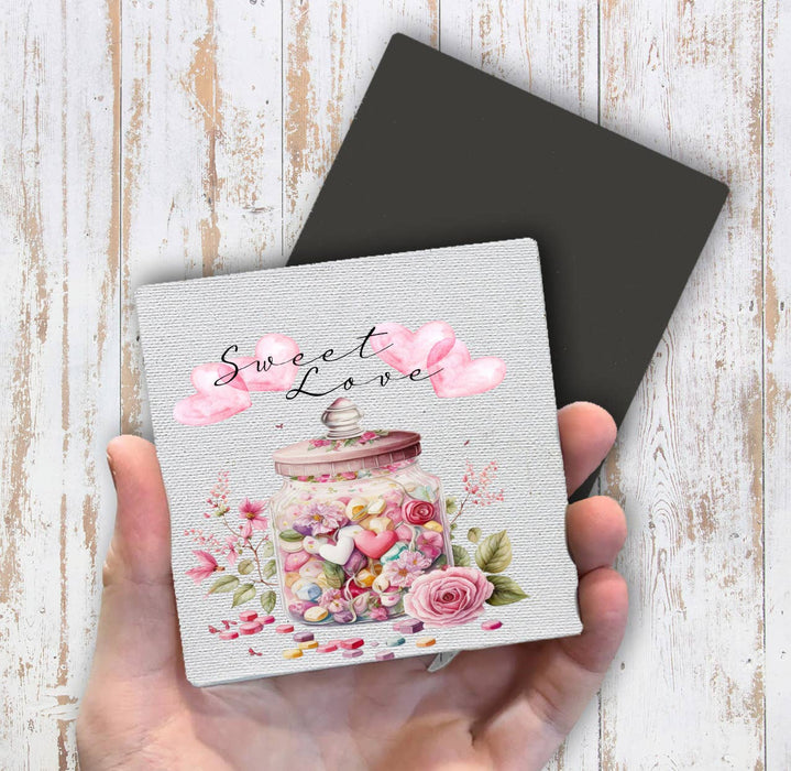 Valentine Candy Jar Sweet Love Heart Magnet Fridge