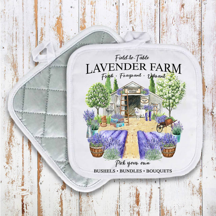 Spring Lavender farm Pot Holder Oven Mitt