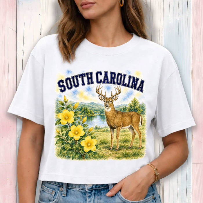 South Carolina State Bird and Animal Cropped T-Shirt