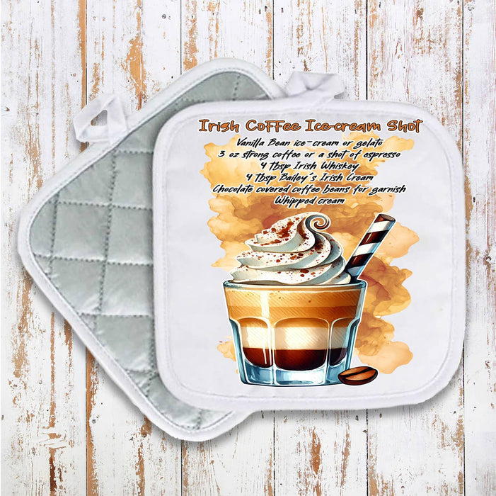 Summer Cocktail Irish Coffe Ice Cream Pot Holder Oven Mitt