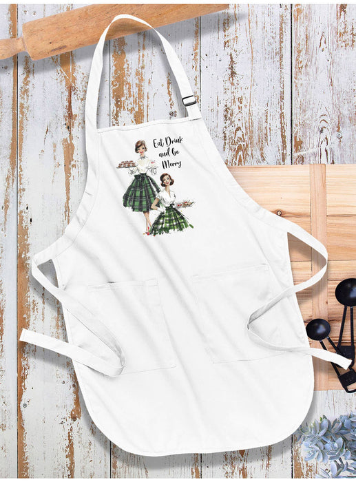 Retro Christmas Ladies Eat and be Merry Apron