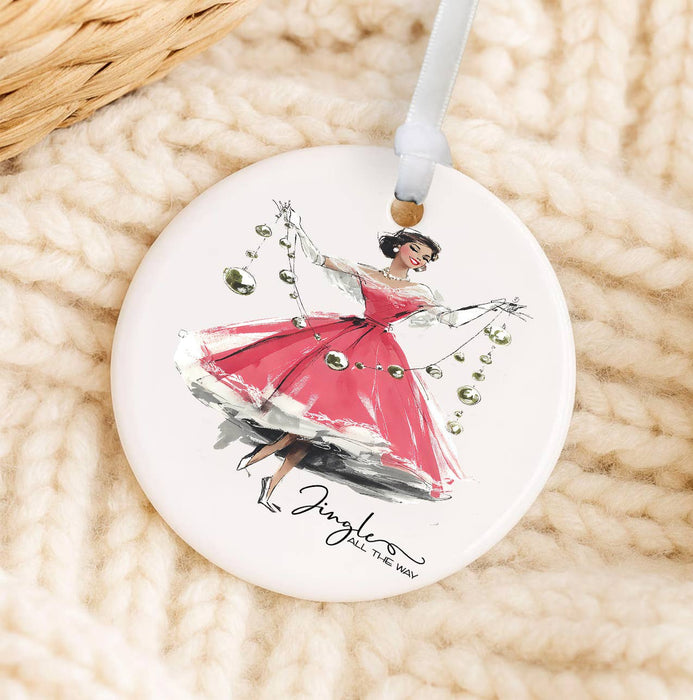 Retro Christmas Jingle all the way Ornament