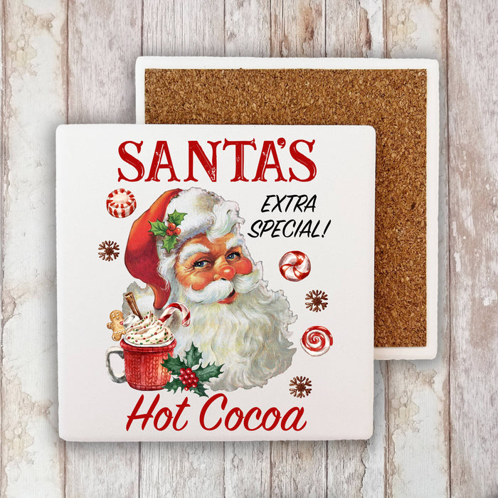 Christmas Santa's Hot Cocoa Stone Coaster