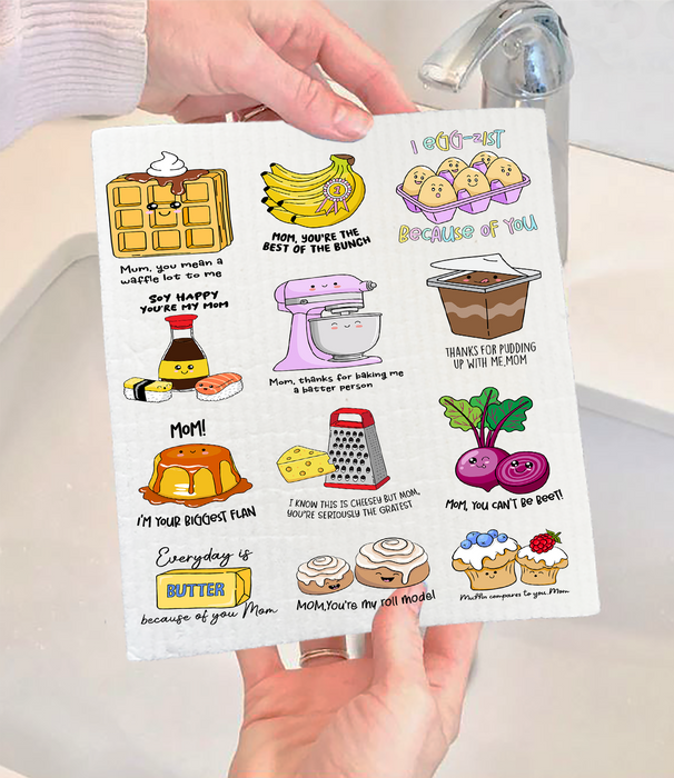 Mother's Day Puns Funny Quotes Swedish Dishcloth