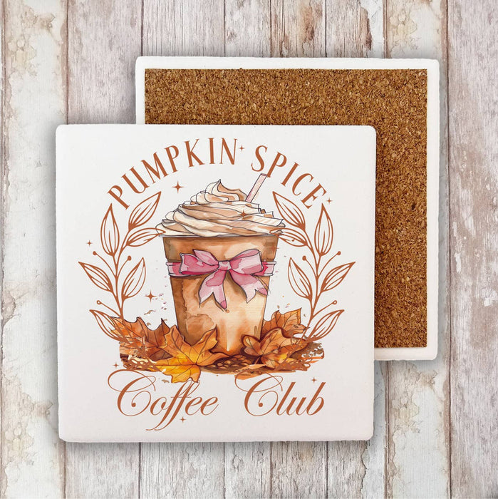 Autumn Fall Pumpkin Spice Club Stone Coaster