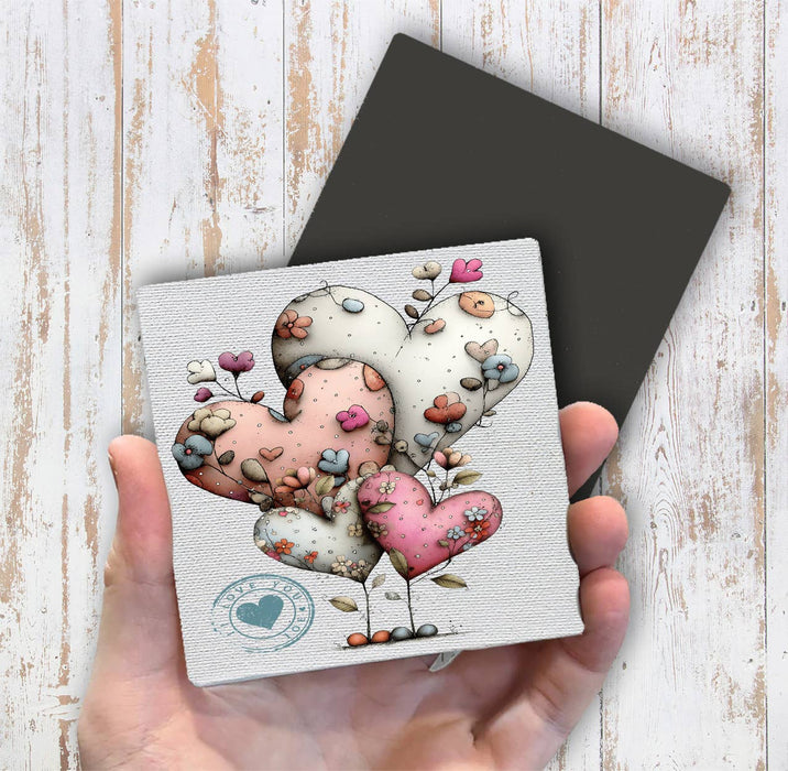 Valentine Whimsical Hearts Farmhouse Magnet Fridge