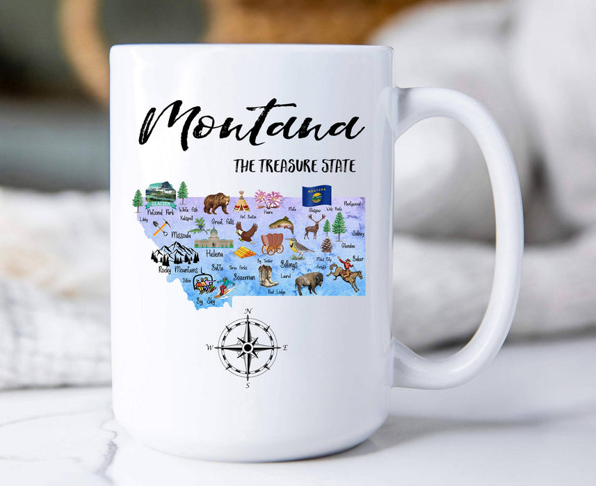 Montana State Map Souvenir  Coffee Mug
