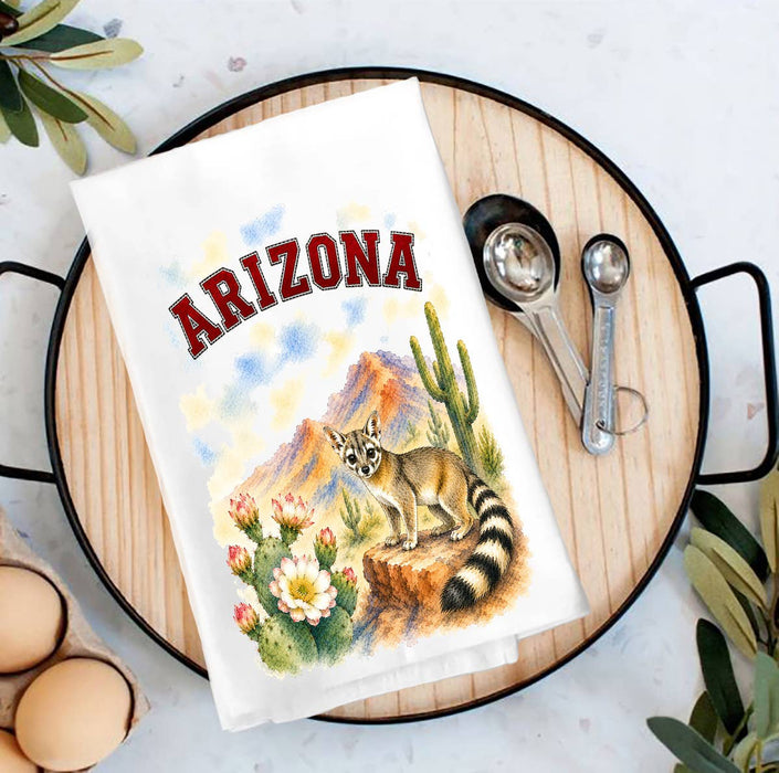 Arizona State Bird and Animal Tea Towel