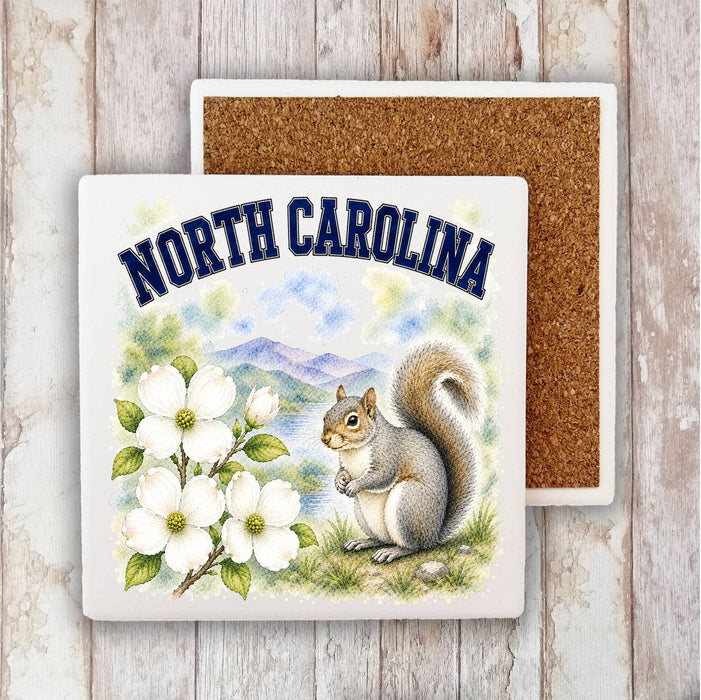 North Carolina State Bird and Animal Stone Coaster
