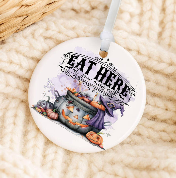 Halloween Eat at your Own Risk Ornament