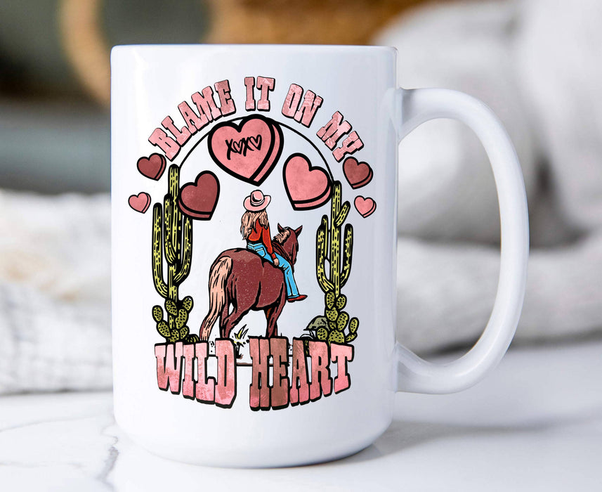 Valentine Wild Heart Western 15 oz Coffee Mug