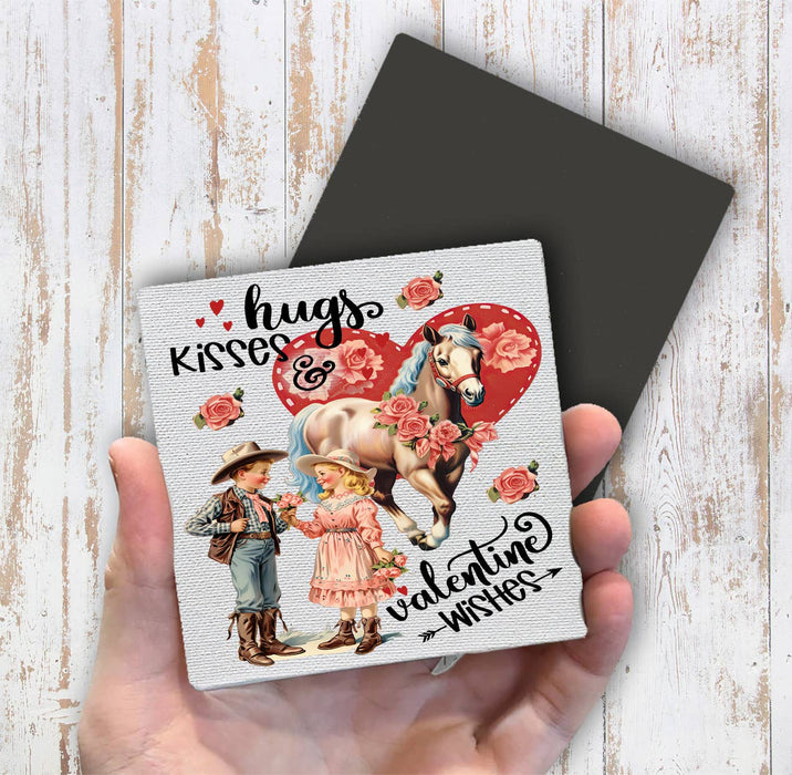 Vintage Western Cowboy Valentine Magnet Fridge