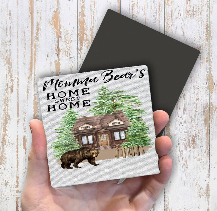 Momma Bear Home Sweet Home Cabin Magnet Fridge