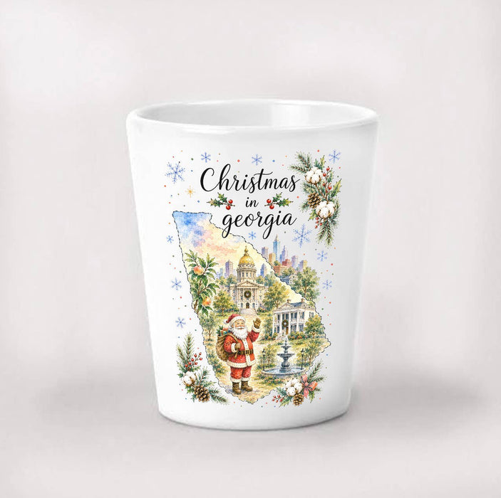 Christmas in Georgia State Map Shot Glass