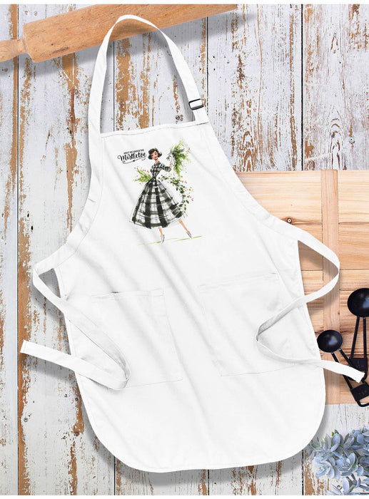 Retro Christmas Meet me Mistletoe Apron