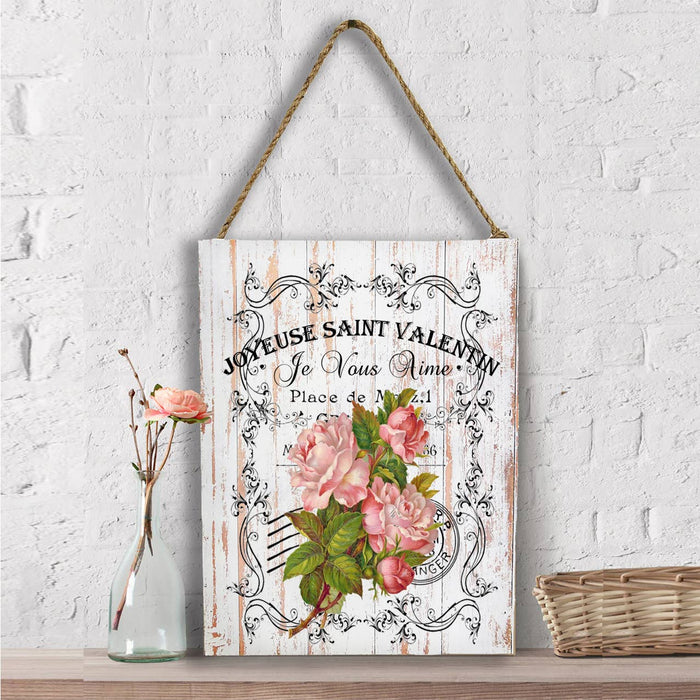 French Vintage Valentine Roses  Wall Decor