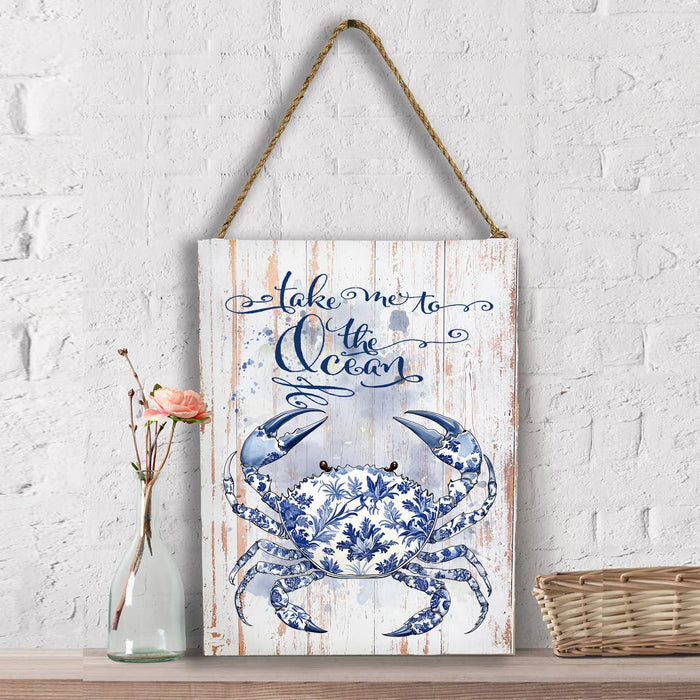 Chinoiserie Crab Take me to Ocean  Wall Decor