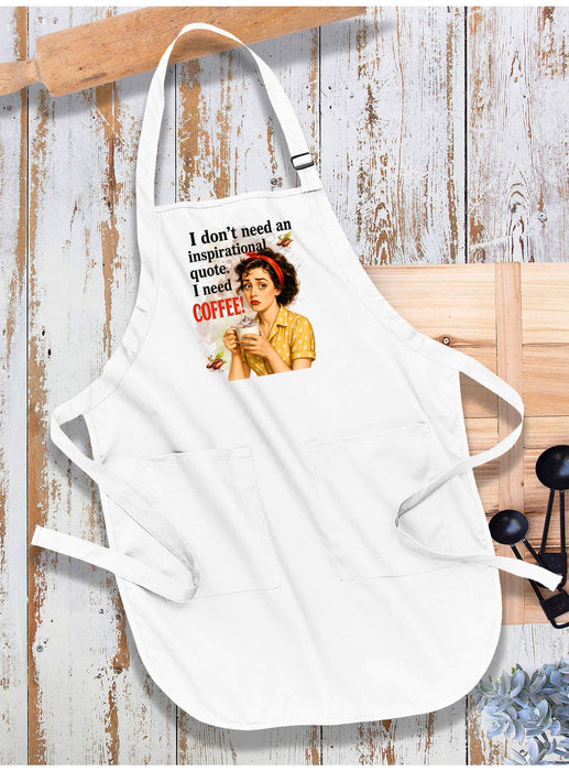 Retro Funny I Need Coffee Not Quotes Apron