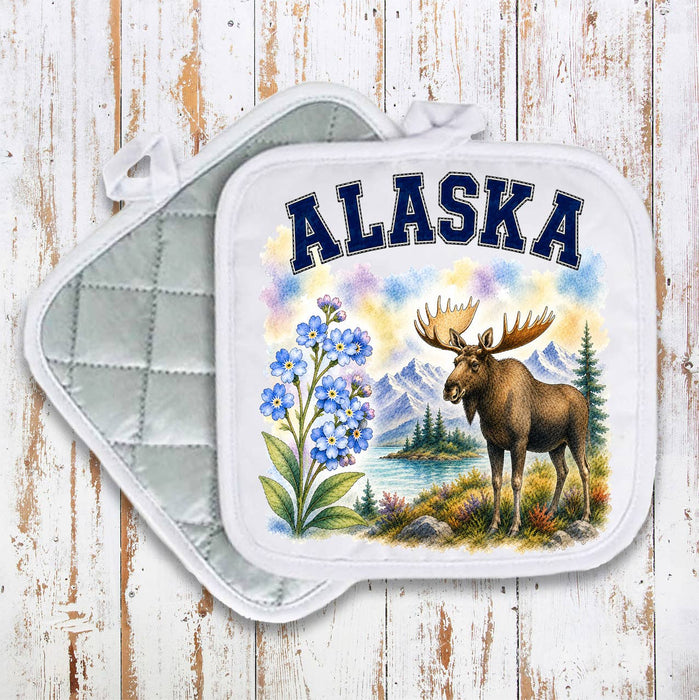 Alaska State Bird and Animal Pot Holder