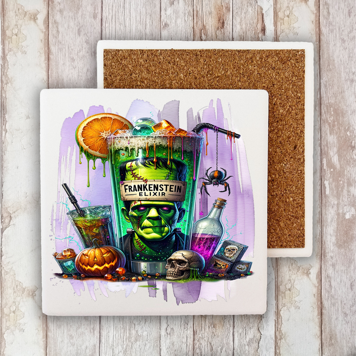 Halloween Frankenstein Elixir Stone Coaster