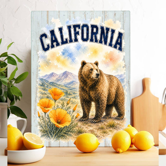California State Bird and Animal Glass Cutting Board