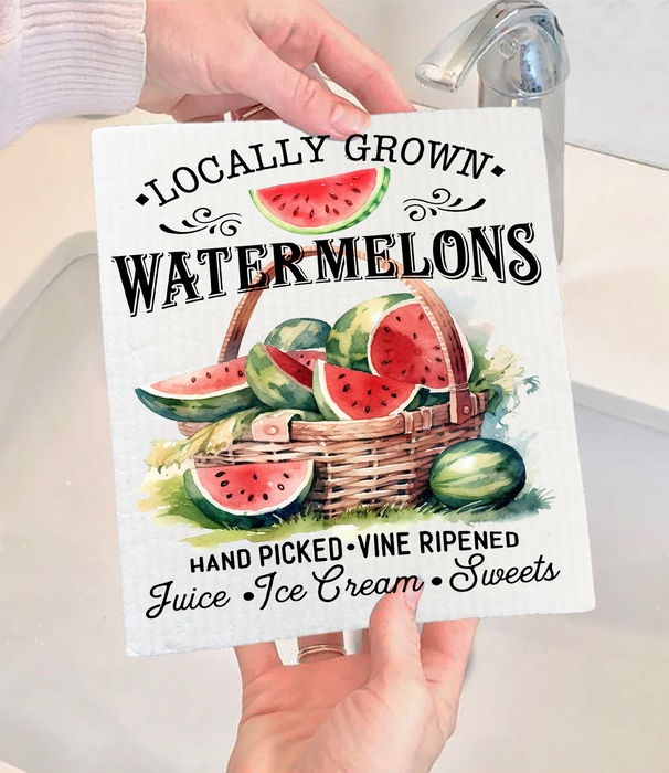 Locally Grown Watermelon  Swedish Dishcloth