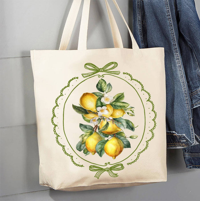 Vintage Lemons Canvas Tote Bag