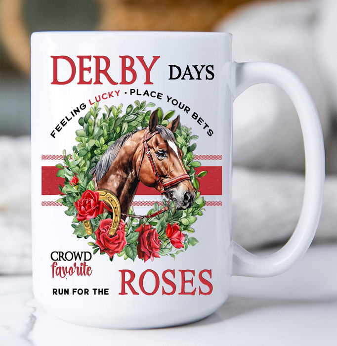Derby Days and Roses Horses Coffee Mug
