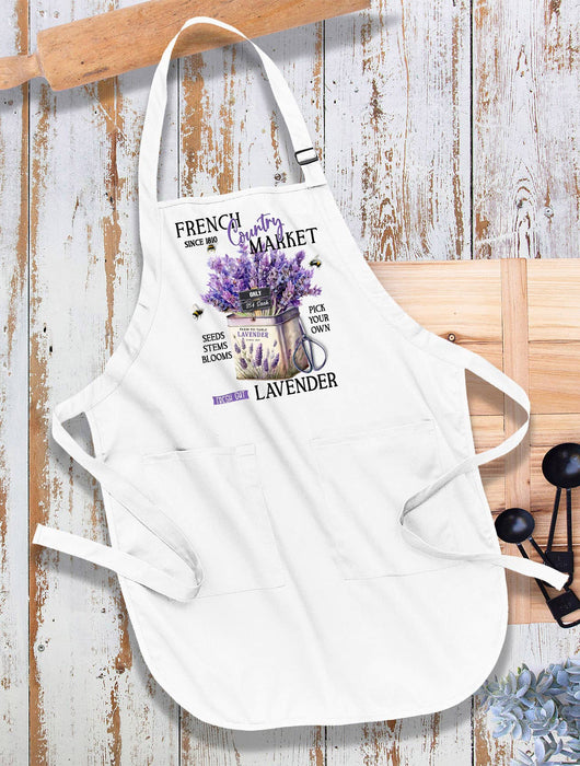 French Country Lavender Market Kitchen Cotton Apron