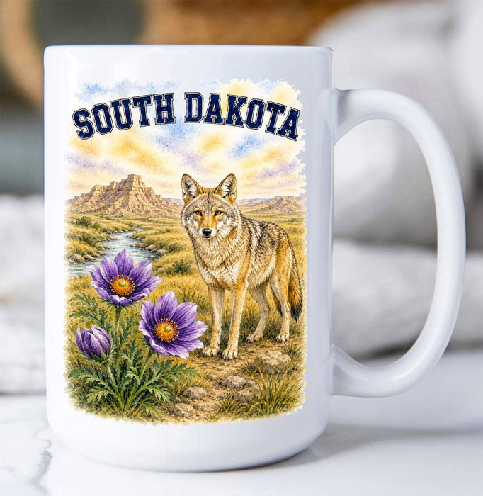 South Dakota State Bird and Animal Coffee Mug
