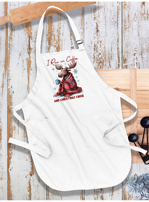 Christmas Moose Run on Coffee Apron