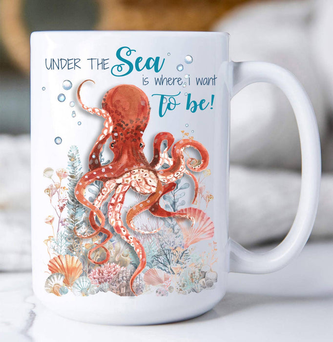Under the Sea Octopus Coastal Coffee Mug