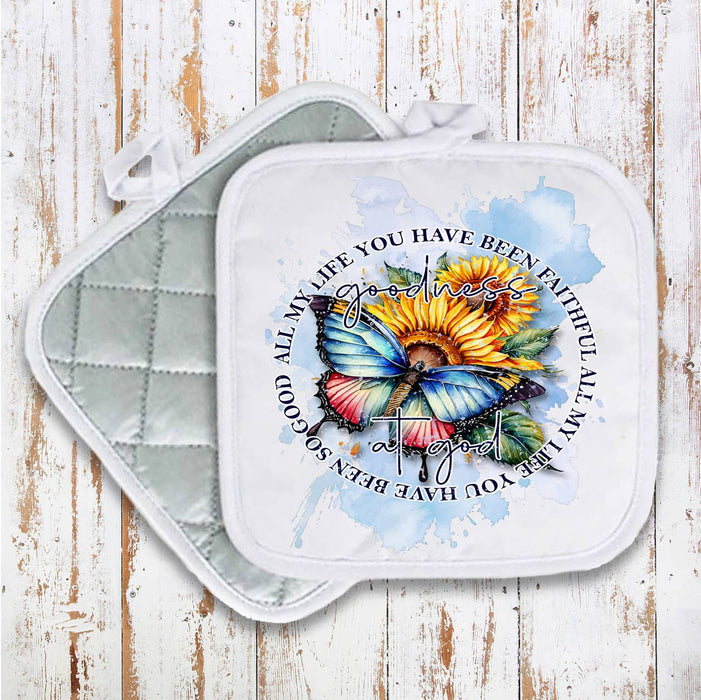 Goodness of God Butterfly Spiritual Pot Holder Oven Mitt