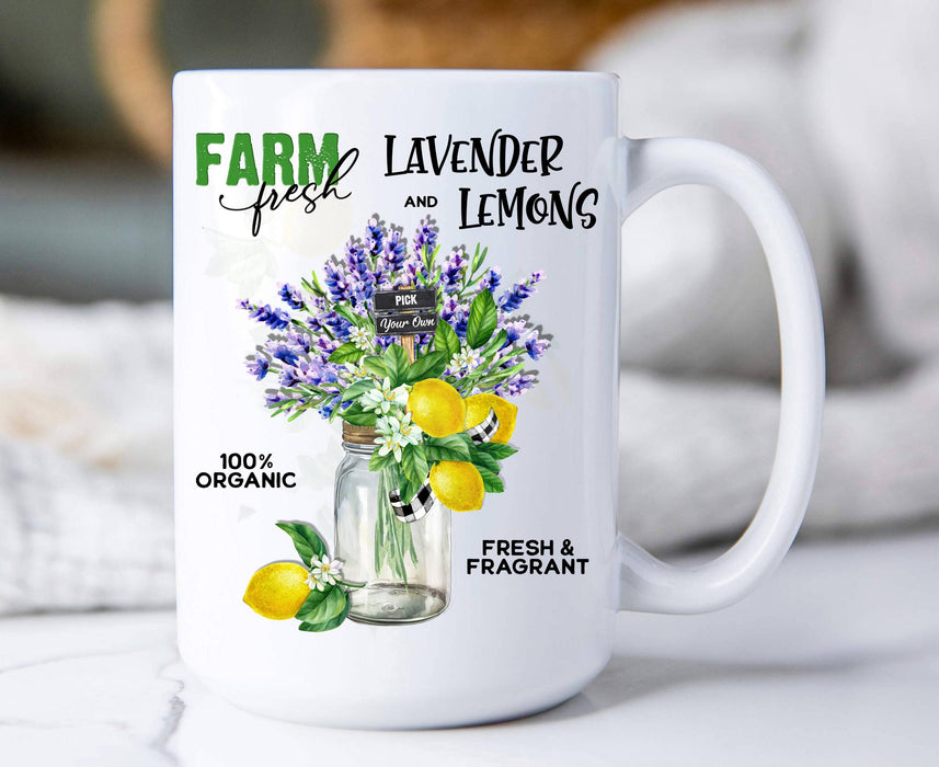 Country Lavender and Lemons 15 oz Coffee Mug