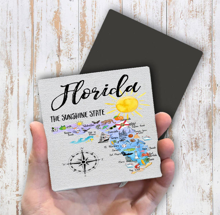 Florida State Map Souvenir Magnet Fridge