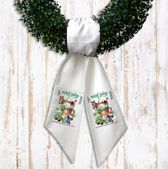 Derby Days Mint Julep Horses Wreath Sash